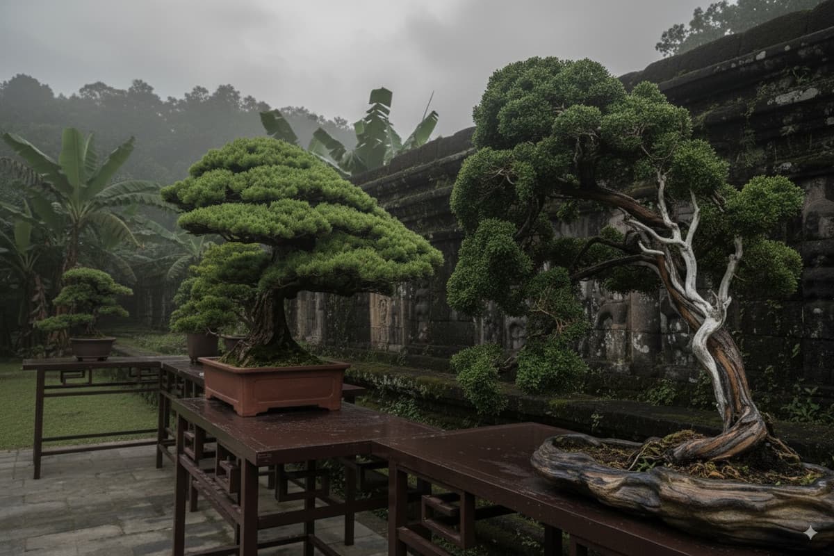 A collection of beautiful bonsai trees